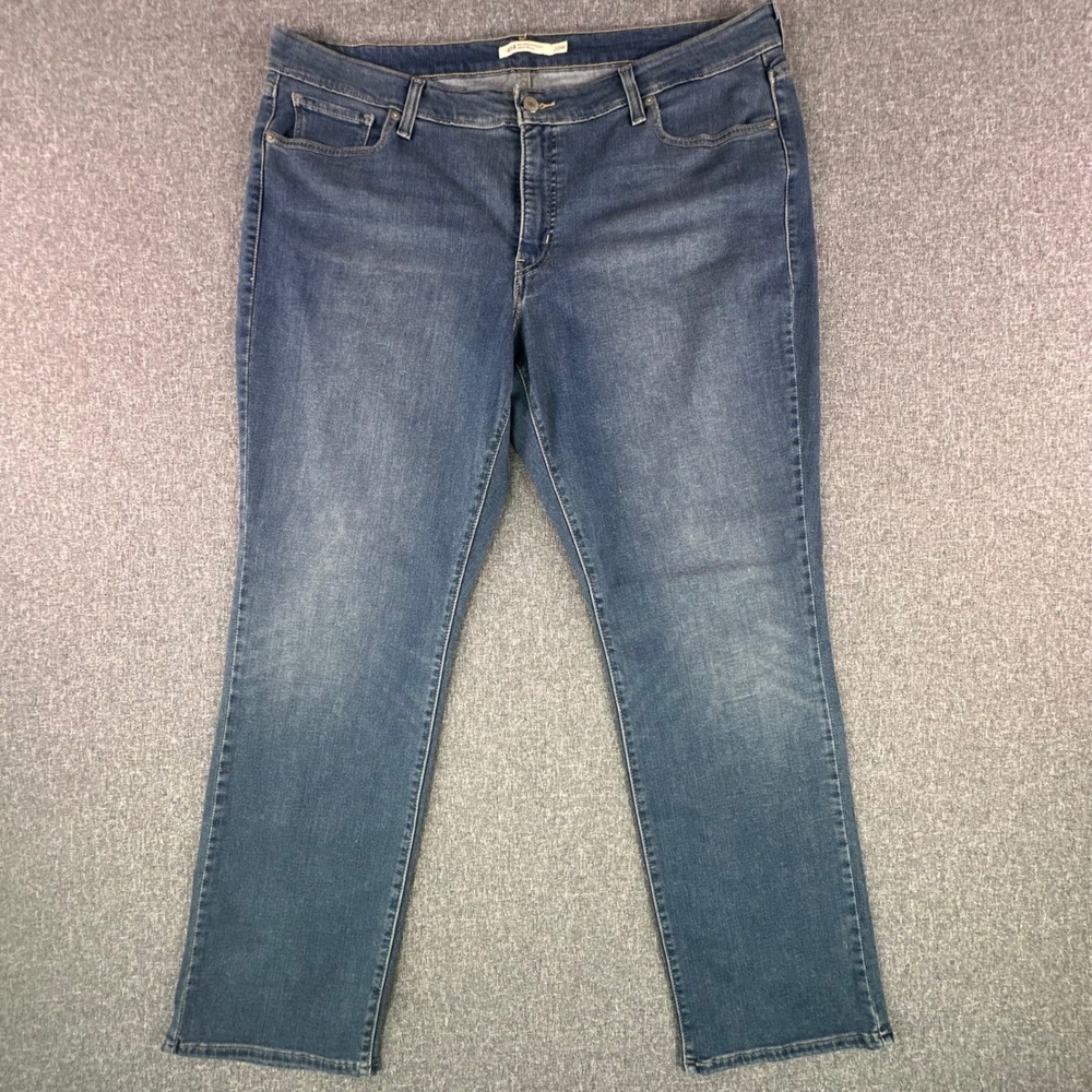 Levis Jeans Womens 20W 414 Relaxed Straight Blue Stretch Denim